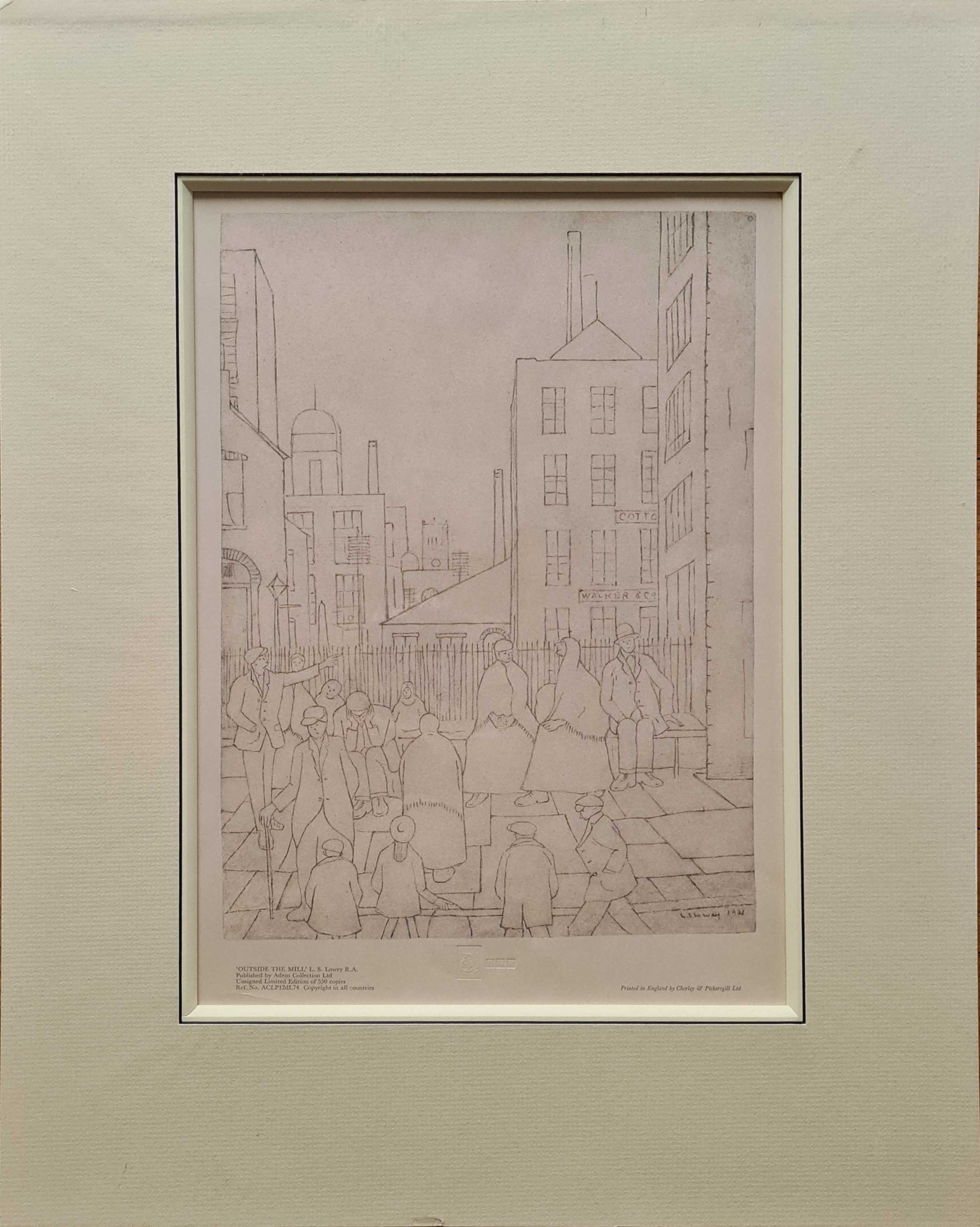 lowry outside the mill print drawing